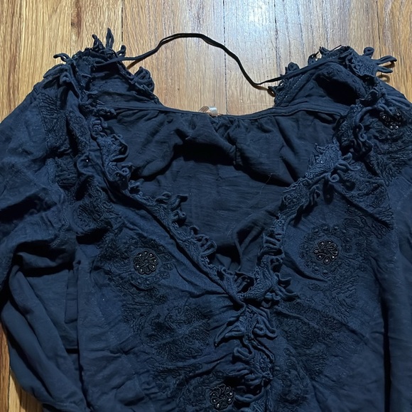 Free People peasant blouse with front detailing, size S - Picture 2 of 5